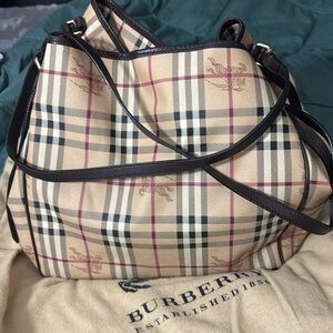 Authentic  Burberry tote. Coated canvas.